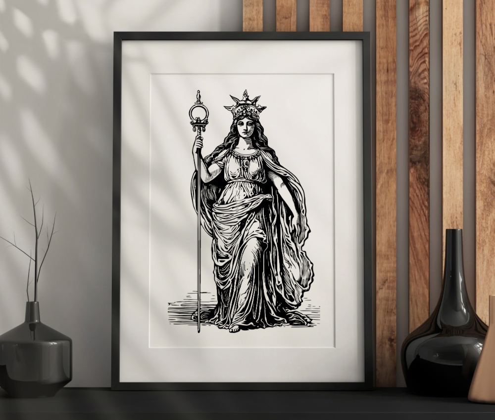 Mythological Herra Wall Art – Dark Aesthetic, Vintage, Gothic Artwork Printable PDF