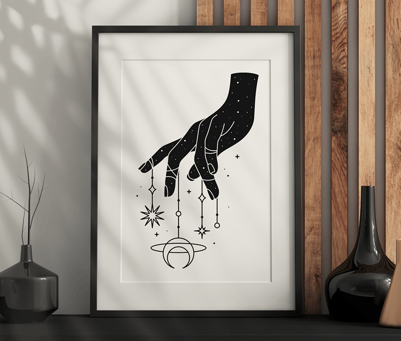 Celestial Hand Wall Art – Dark Aesthetic, Modern, Gothic Artwork Printable PDF
