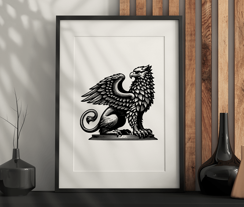 Griffon Gothic Wall Art – Dark Aesthetic, Vintage, Gothic Artwork Printable PDF