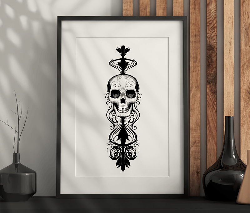 Eerie Skull Wall Art – Dark Aesthetic, Modern, Gothic Artwork Printable PDF
