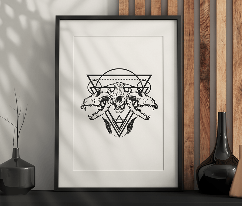 Abstract Animal Skull Wall Art – Dark Aesthetic, Modern, Gothic Artwork Printable PDF