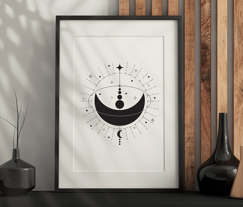 Mystical Moons Wall Art – Dark Aesthetic, Vintage, Gothic Artwork Printable PDF