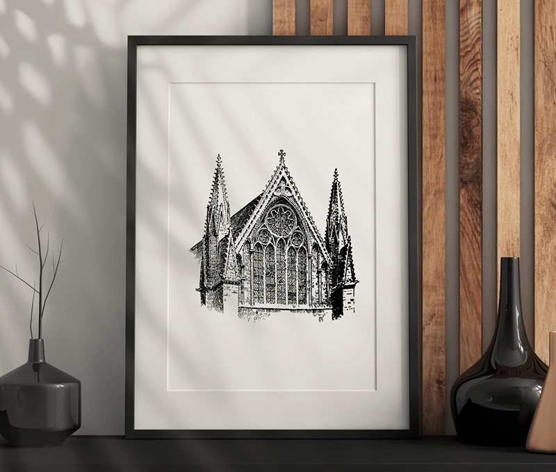 Gothic Church Wall Art – Dark Aesthetic, Vintage, Gothic Artwork Printable PDF