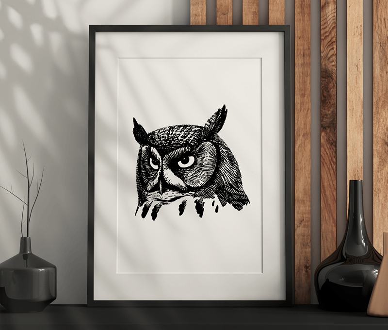 Dark Owl Wall Art – Dark Aesthetic, Vintage, Gothic Artwork Printable PDF