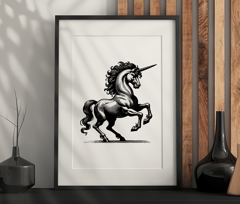 Dark Unicorn Wall Art – Dark Aesthetic, Vintage, Gothic Artwork Printable PDF