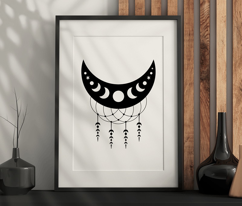 Dream Catcher Wall Art – Dark Aesthetic, Modern, Gothic Artwork Printable PDF