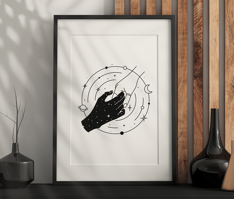 Holding Hands for Eternity Wall Art – Dark Aesthetic, Modern, Gothic Artwork Printable PDF