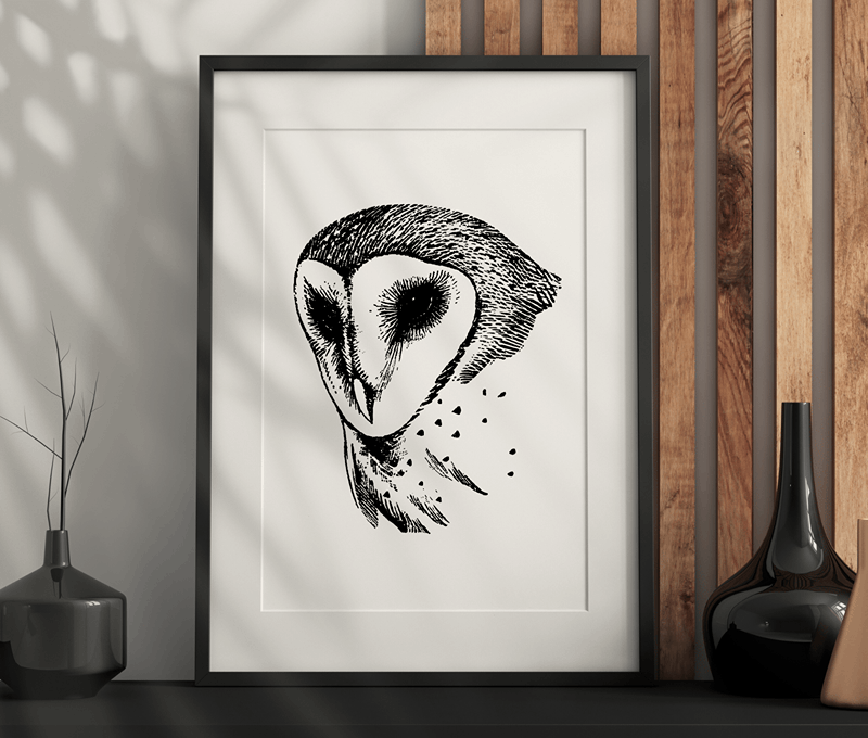Gothic Owl Wall Art – Dark Aesthetic, Vintage, Gothic Artwork Printable PDF
